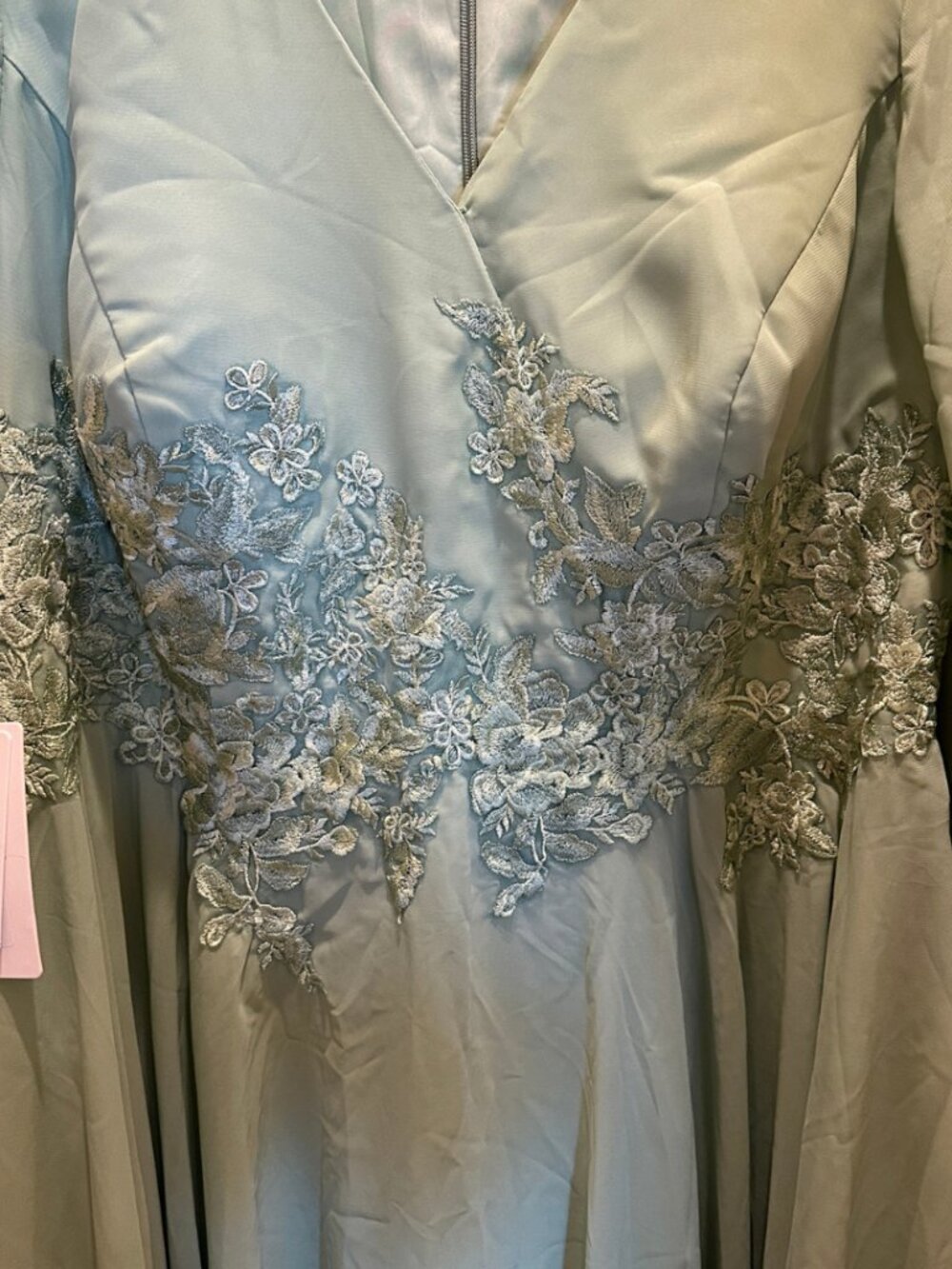 NWT Cicinia Long Sleeves Ankle Length Chiffon Mother Of The Bride Dusty Sage - Picture 5 of 13